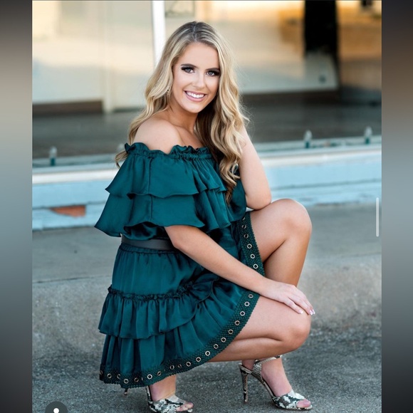 Misa Los Angelos Jules Dress | stunning emerald color - Picture 3 of 11